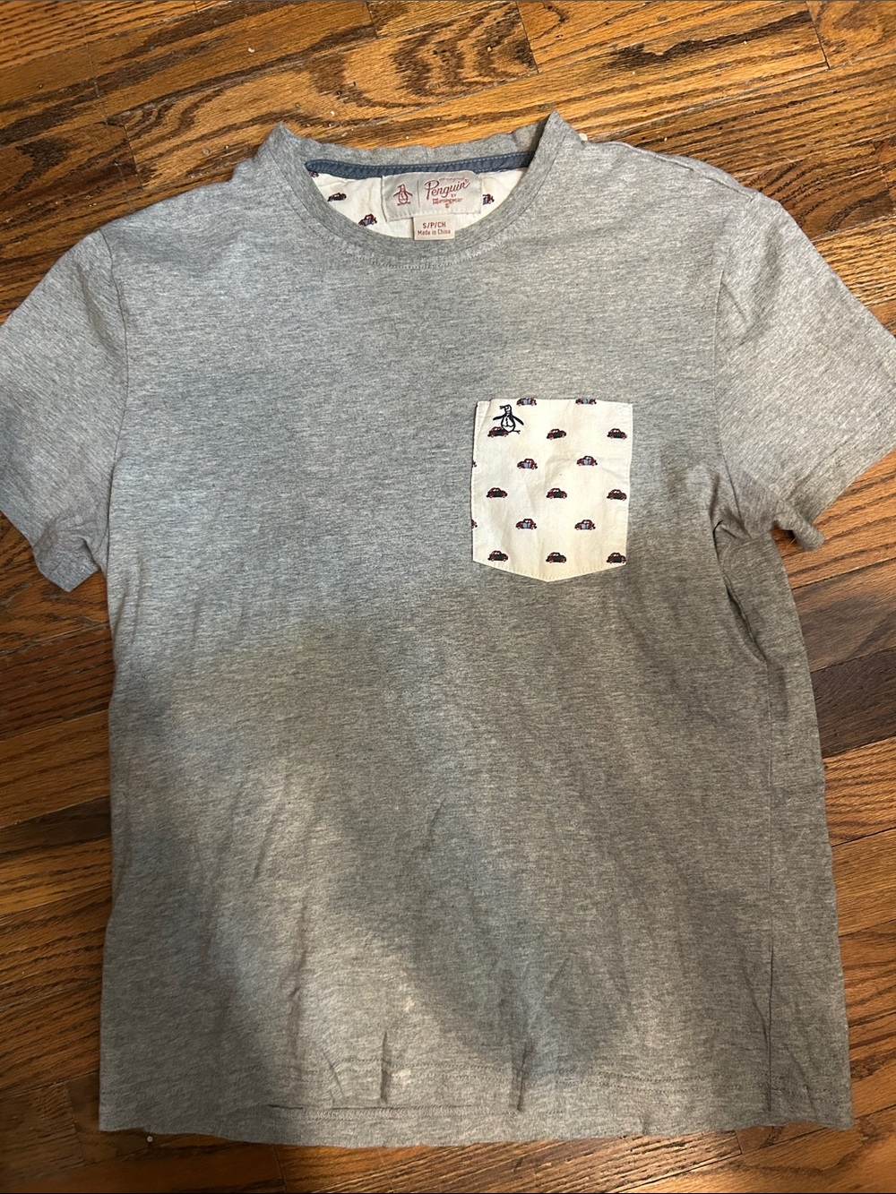 Original Penguin Heather Gray Short Sleeve Tee with Contrasting Pocket